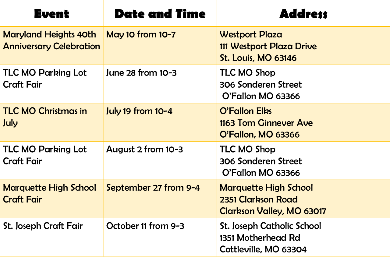 Upcoming Vendor and Craft Shows in St. Louis. upcoming vendor shows