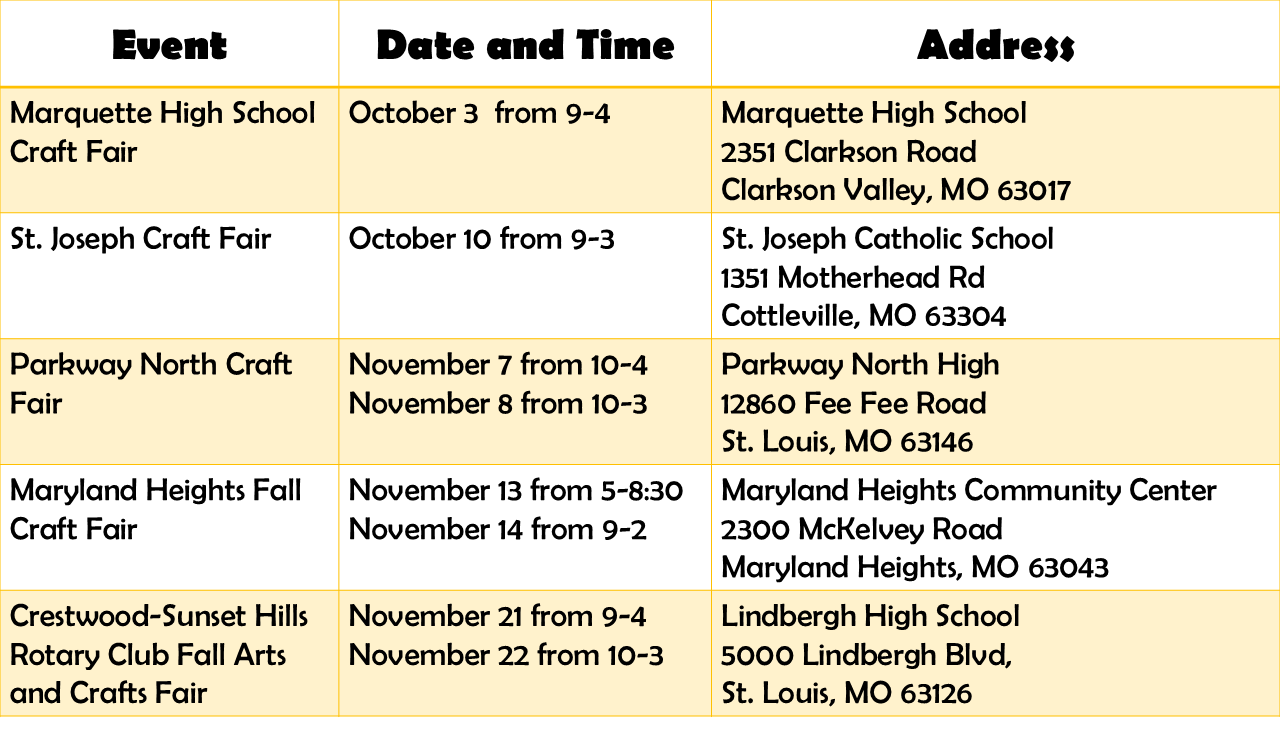 upcoming vendor shows