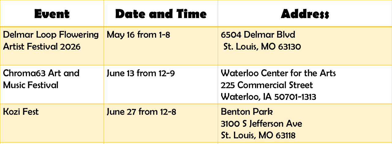 upcoming vendor shows