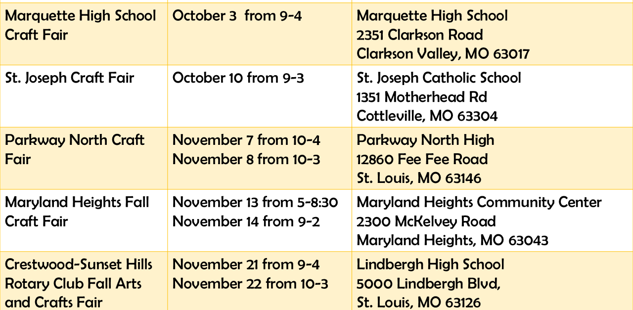 upcoming vendor shows